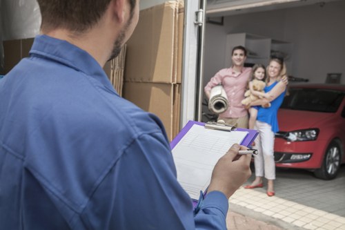 Removal team preparing a Belgravia townhouse move