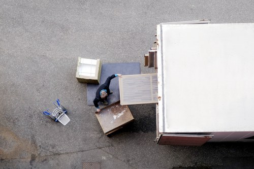 Boxes and luggage prepared for student removals in Belgravia