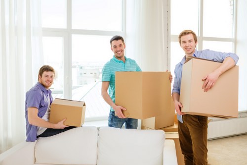 Assorted moving boxes and packing supplies suitable for Belgravia properties