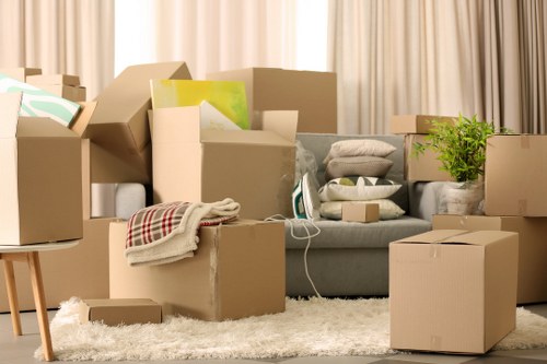 Movers navigating a central London property access route